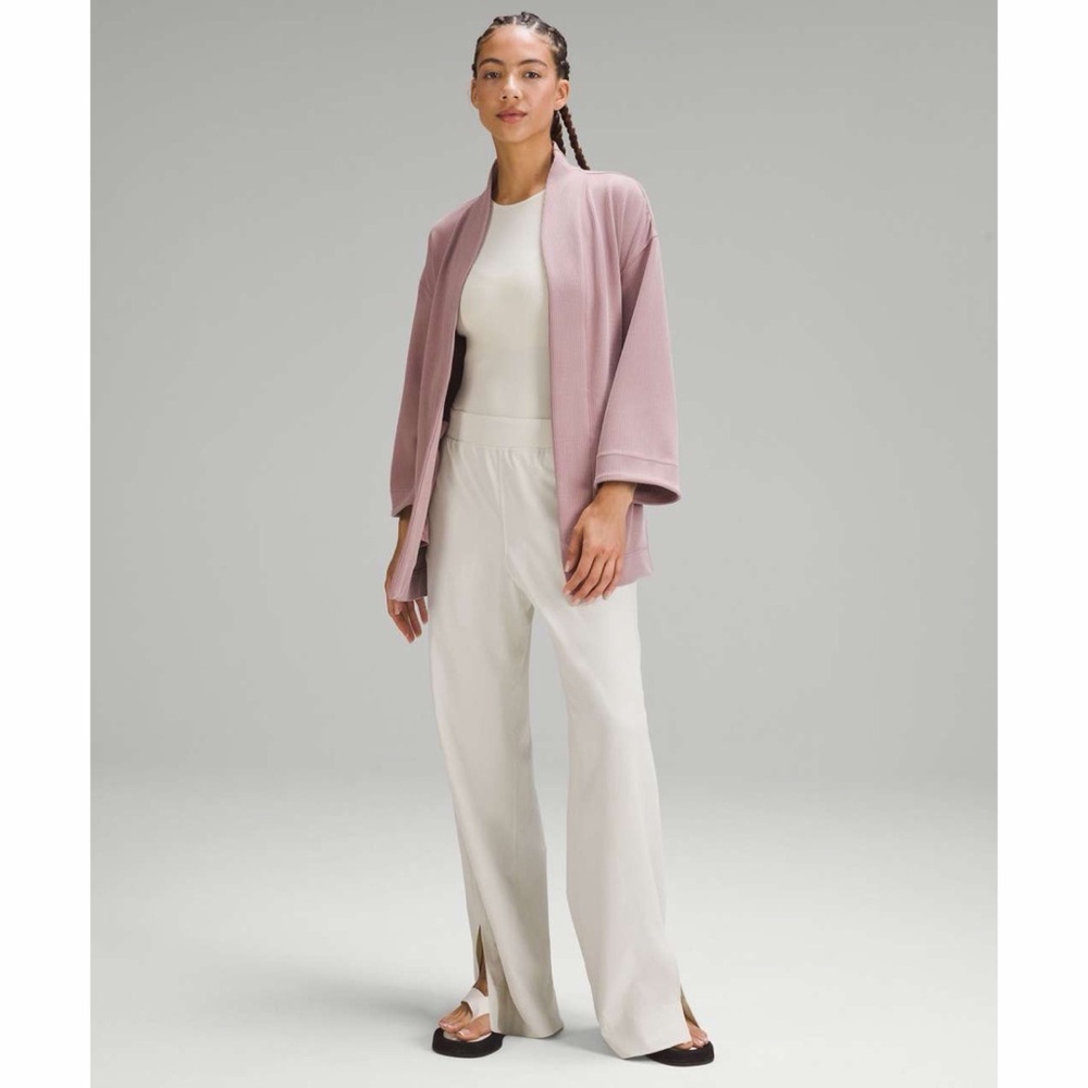 Lululemon Ribbed Softstreme Belted Wrap Twilight Rose Size 12 - Picture 7 of 15